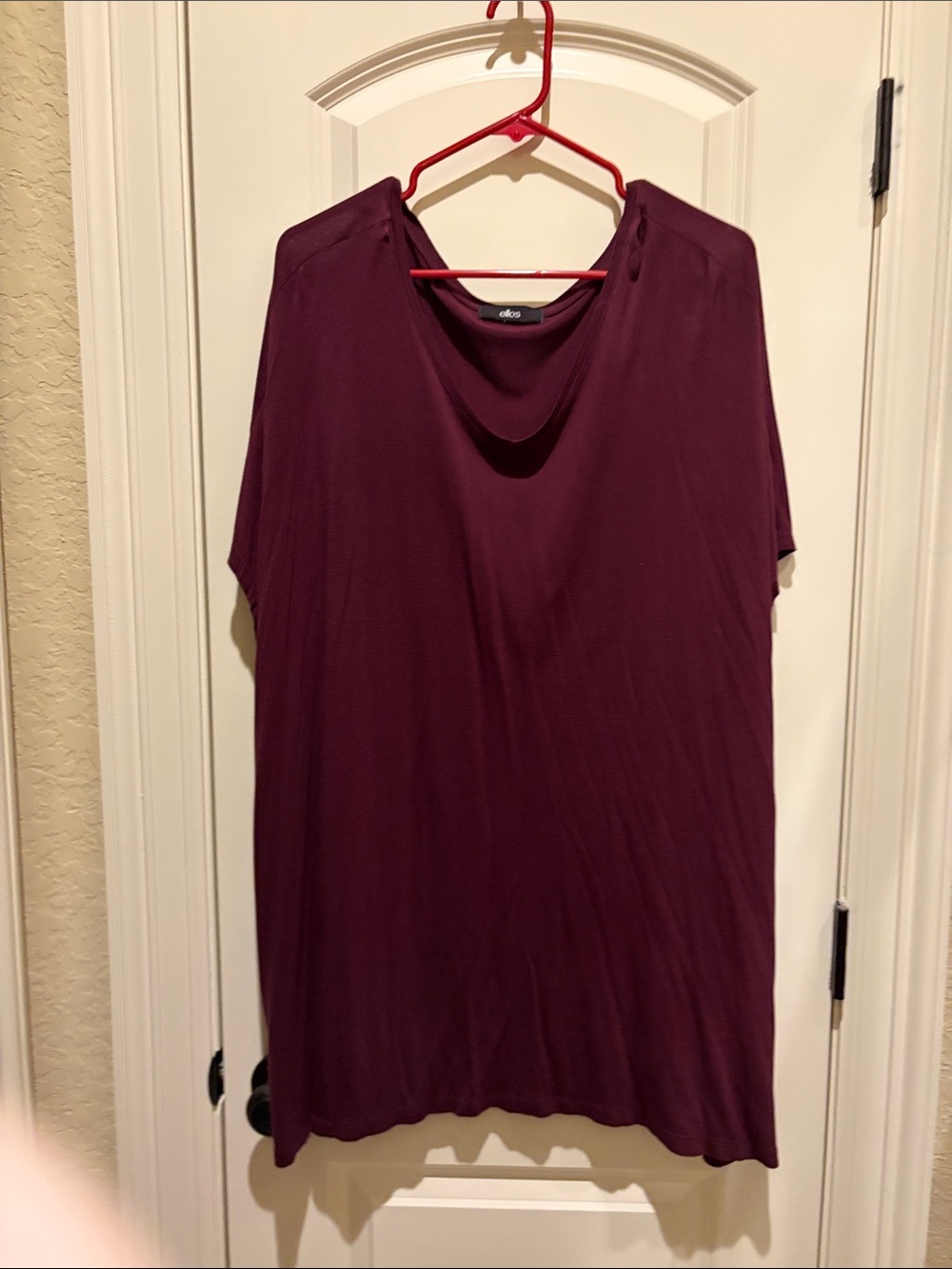 ellos Plum Cowl Neck Short Sleeve Tunic